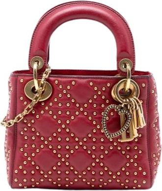 Dior Pre-owned Lady Satchel - Dames - Vintage Handtas - Rood - ONE Size - Leer - Vintage