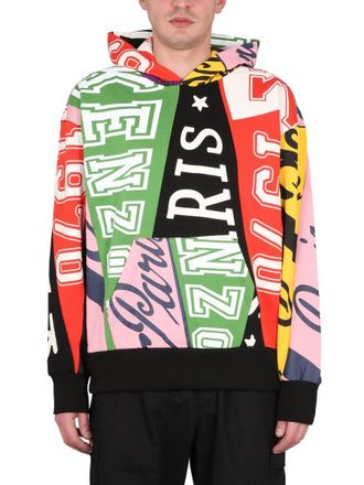 Kenzo Flag-Embroidered Cotton Hoodie - Multicolor