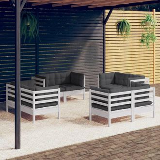 vidaXL Muebles De Jard&iacute;n 8 Pzas Con Cojines Antracita Madera De Pino Vidaxl