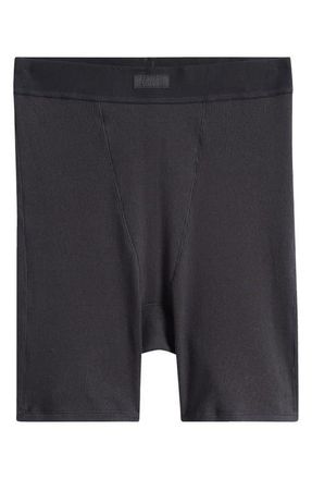 SKIMS Stretch Cotton Rib Boxers in Soot at Nordstrom, Size Xx-Small