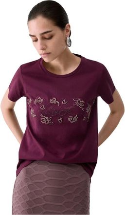 Liu Jo ECS T-Shirt Basica M/C - female - Liu Jo - T-Shirts - Purple - XL - Tops