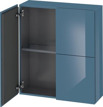 Duravit Armario Semi Alto Duravit L-cube, Anchura 700mm, Profundidad 243mm, 2 Puertas, Color: Laca De Alto Brillo Stone Blue - Lc116704747