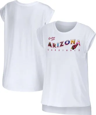 WEAR by Erin Andrews Womens WEAR by Erin Andrews White Arizona Cardinals Greetings From Muscle T-Shirt at Nordstrom, Size Medium