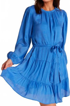 Bella Dahl Tiered Mini Dress With Belt In Pacific Sea