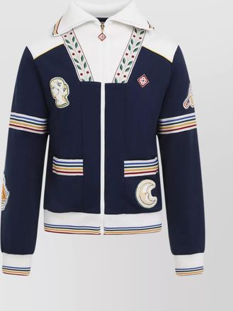 Casablanca multicolor patch varsity track jacket