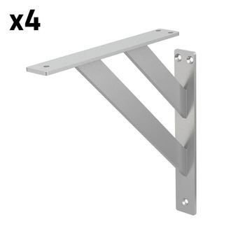 ML Design 4x soportes de estante de aluminio plata 240x240mm