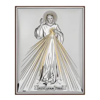 OEM Imagen Plateada De Jes&uacute;s Misericordioso, Recuerdo De Comuni&oacute;n, Boda, Jubileo Ds34 10 X 14 Cm