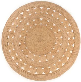 vidaXL Area Rug Braided Design Jute 240 cm Round Vidaxl
