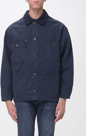 Emporio Armani Cotton Shirt Jacket with Corduroy Collar