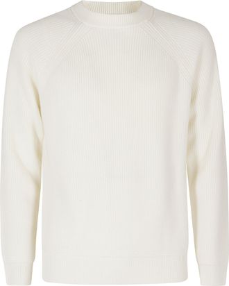 Sebago Natural White Ribbed Merino Wool Sweater
