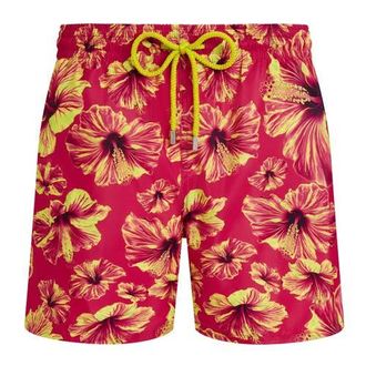 Vilebrequin Men Ultra-light and packable Swim Shorts Macro Hibiscus in Beetroot Purple at Nordstrom, Size Xx-Large