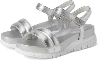 Cole Haan Zerogrand Ankle Strap Sandals Womens Sandals Silver Metallic/White : 10.5 B - Medium, Synthetic