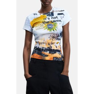 Desigual Rib Top in White at Nordstrom, Size X-Large