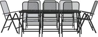 vidaXL Vidaxl - 9 Piece Garden Dining Set Anthracite Metal Mesh