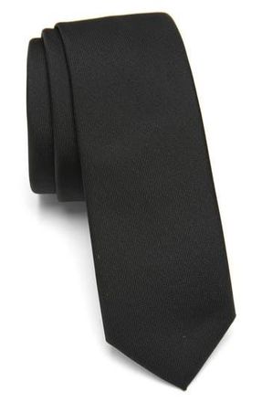 Calvin Klein Liquid Luxe Skinny Tie in Black at Nordstrom Rack