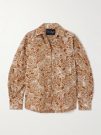 Dima Ayad Camicia In Raso Ricamato - Marrone