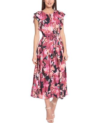 Maggy London Ruffle Sleeve Midi Dress