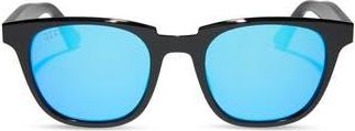 DIFF Eyewear Grayson 51mm Square Sunglasses in Black Blue Mirror at Nordstrom Rack