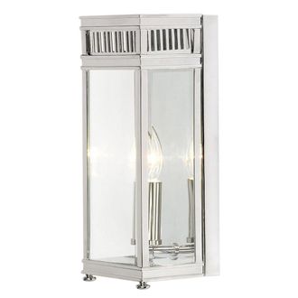 Netlighting Holborn 1 Light Outdoor Small Wall Half Lantern Light Polished Chrome IP44 E14 in Grey