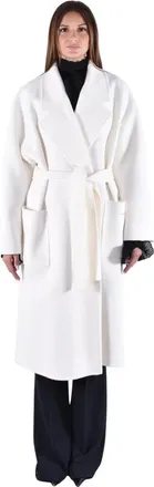 Elisabetta Franchi Cappotto in panno double di lana - - Coats - Donna - Bianco - XS