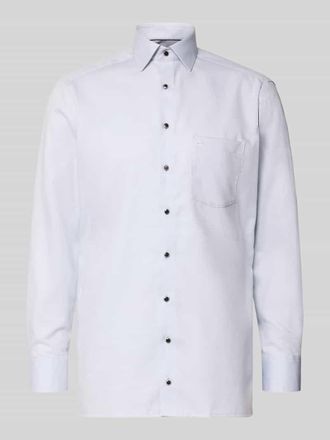 Olymp Regular Fit Businesshemd aus Baumwolle mit Kentkragen in Silber, Größe 39