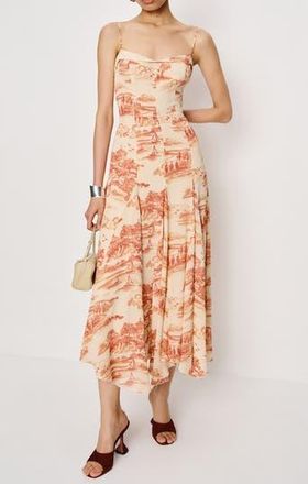 Reformation Fredo Landscape Print Open Back Dress in Dolce Vita at Nordstrom Rack, Size 10