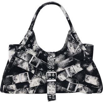 Desigual Buckle Strap Denim Satchel in Multi at Nordstrom