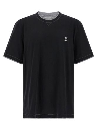 Brunello Cucinelli Mens Double Layer T-Shirt