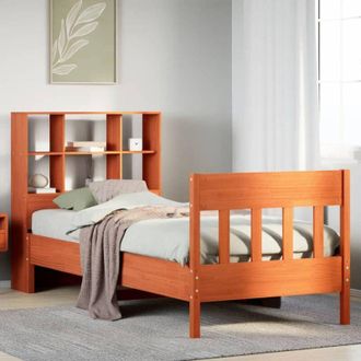 vidaXL Vidaxl - Estructura De Cama Sin Colch&oacute;n Madera Maciza Marr&oacute;n 75x190 Cm
