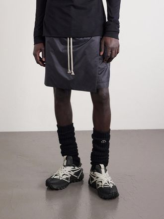 Rick Owens + Moncler Trailgrip Megalace Leather and Rubber Sneakers