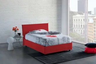 Talamo Italia Talamo Italia Cama De Plaza Y Media Chicca, Cama Contenedor Con Revestimiento De Tela, 100% Made In Italy, Apertura Frontal, Con Colch&oacute;n 120x200 Cm In