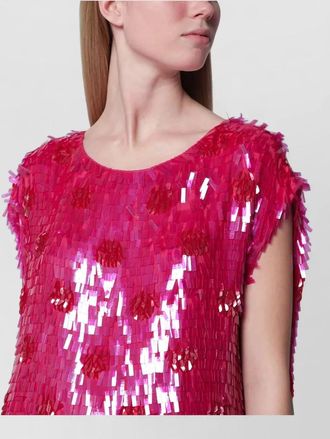 Dries Van Noten sleeveless sequin dress round neckline relaxed