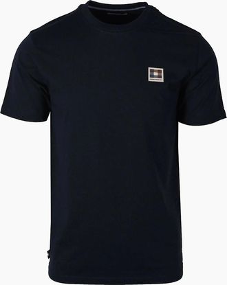 Aquascutum Mens Aquascutum Club Check Patch T-shirt Navy - Size: 38