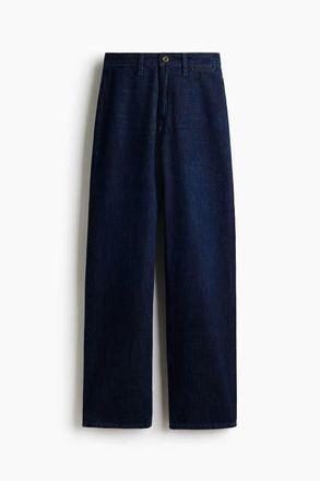 H&M Straight High Jeans in Dark Denim Blue at Nordstrom, Size 12