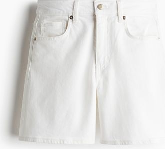 H&M Jeansshorts mit hohem Bund - White