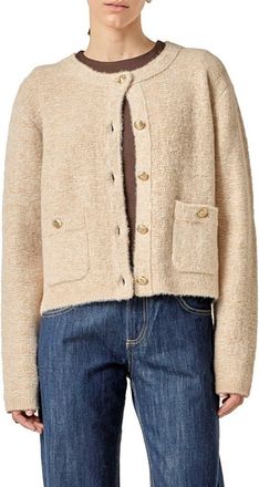 English Factory Textured Cardigan in Tan/White at Nordstrom, Size X-Small
