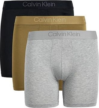 Calvin Klein Underwear Ultra-Soft Modern 3-Pack Boxer Brief Mens Underwear Black/Grey Heather/Sediment : XL, Elastane/Modal