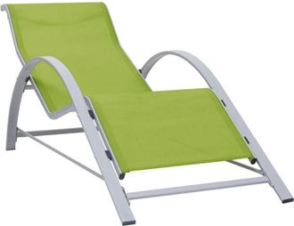 vidaXL Sunlounger Textilene and Aluminium Green vidaXL