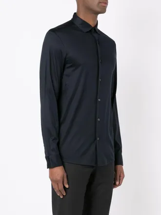 Emporio Armani Cotton-Lyocell Blend Shirt - Black