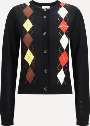 Ganni Cardigan con motivo a rombi Woman XS