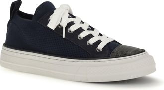 Brunello Cucinelli Womens Cotton Knit And Suede Sneakers Abisso