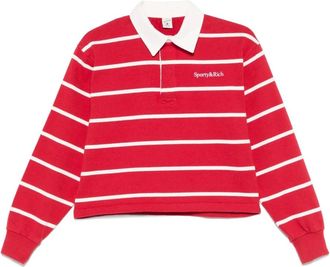 Sporty & Rich striped polo shirt - Red