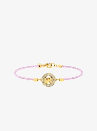 Michael Kors Pav&eacute; Gold-Tone Logo Corded Bracelet