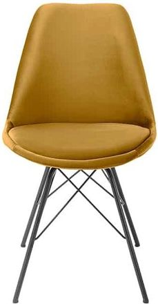 Global Interiors Designstuhl Scandinavia - Samtbezug Senfgelb/ Schwarz