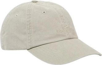 Stone Island Geborstelde Katoenen Gabardine Hoed - Heren - Petten - Bruin - ONE Size - Katoen - Accessoires
