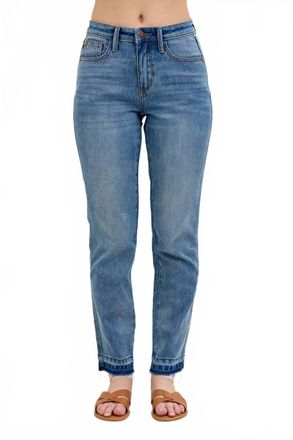 Judy Blue Midrise Magic Hem Release Jean In Med Wash