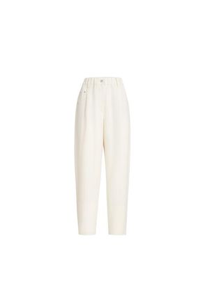 Brunello Cucinelli Fluid twill baggy trousers in Ivory at Nordstrom, Size 52 It
