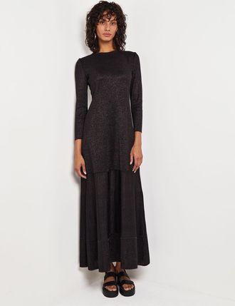 Misook Shimmer Knit Maxi Dress