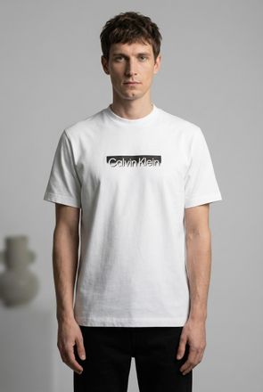 Calvin Klein T-Shirt CALVIN KLEIN 20S EU WHOLESALE SPORTSWEAR GRAP, Herren, Gr. XXL, hellwei&szlig;, Web, Obermaterial: 100% Baumwolle, unifarben, regular fit normal, Ru