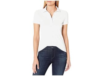 Lacoste Short Sleeve Slim Fit Strech Pique Polo Womens Clothing White : 10 (EUR 42), Cotton/Elastane